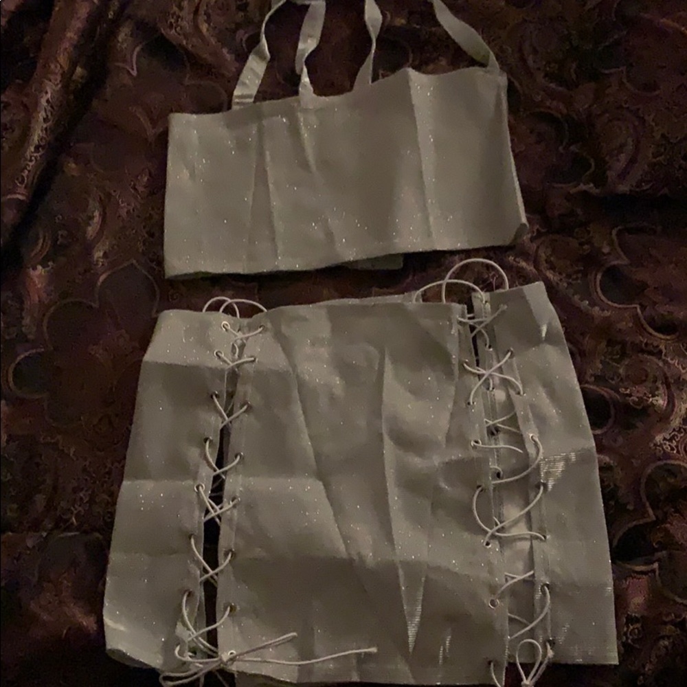 Sexy Bling Two Piece Skirt Set